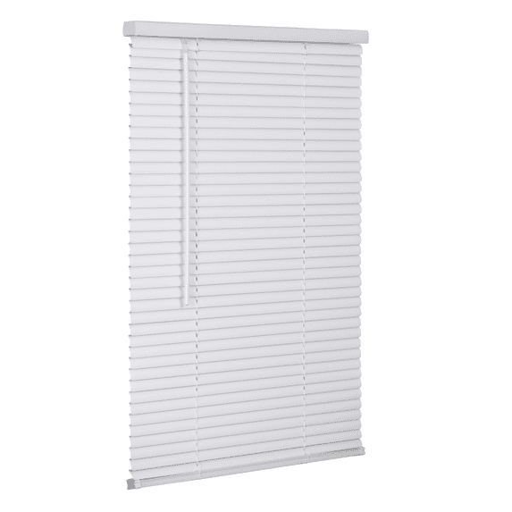 Lotus & Windoware Cordless 1" Vinyl Plus Light Filtering Horizontal Mini Blind, 71" W x 60" L, White, Smooth