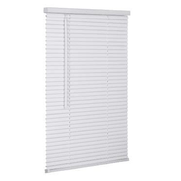 Lotus & Windoware Cordless 1" Vinyl Plus Light Filtering Horizontal Mini Blind, 94.5" W x 48" L, White, Smooth