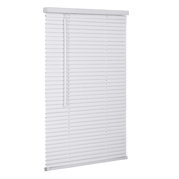 Lotus & Windoware Cordless 1" Vinyl Plus Room Darkening Horizontal Mini Blind, 28.5" W x 72" L, White, Smooth