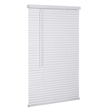 Lotus & Windoware Cordless 1" Vinyl Plus Room Darkening Horizontal Mini Blind, 28.5" W x 72" L, White, Smooth