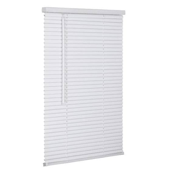 Lotus & Windoware Cordless 1" Vinyl Plus Room Darkening Horizontal Mini Blind, 35" W x 54" L, White, Smooth
