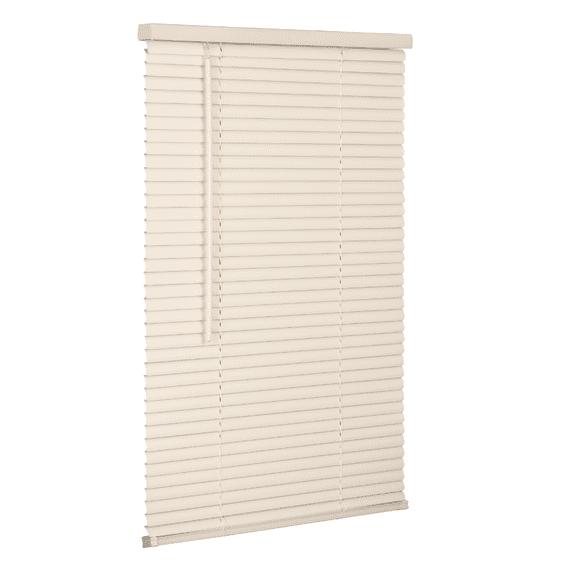 Lotus & Windoware Cordless 1" Vinyl Plus Room Darkening Horizontal Mini Blind, 46.5" W x 72" L, Alabaster, Smooth