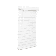 Lotus & Windoware Cordless 2-1/2 inch Faux Wood Room Darkening Horizontal Blind, 22.5" W x 60" L, Bright White, Smooth