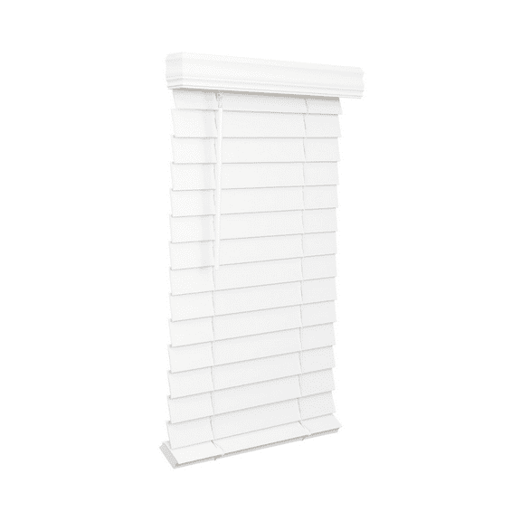 Lotus & Windoware Cordless 2-1/2 inch Faux Wood Room Darkening Horizontal Blind, 72" W x 60" L, Bright White, Smooth