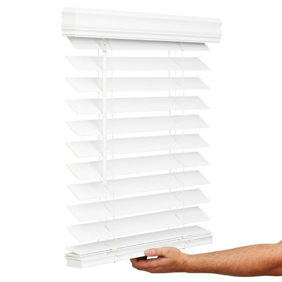 Lotus & Windoware Cordless 2-1/2 inch Faux Wood Room Darkening Horizontal Blind