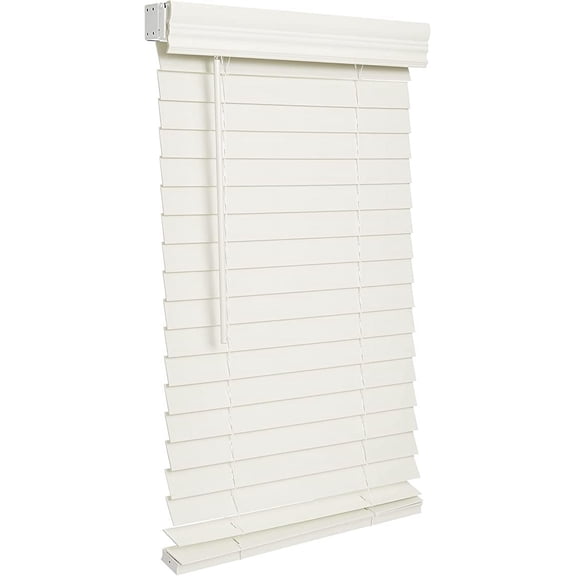 Lotus & Windoware Cordless 2" Faux Wood Room Darkening Horizontal Blind, 22.5" W x 54" L, Soft White, Smooth