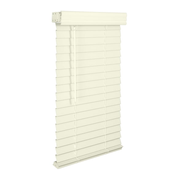Lotus & Windoware 2" Cordless Faux Wood Blind - Smooth Alabaster 16 - 29 Inches 60 Inches 27" W x 60" L