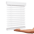 thumbnail image 1 of Lotus & Windoware Cordless 2" Faux Wood Room Darkening Horizontal Blind, 58" W x 60" L, Bright White, Smooth, 1 of 7