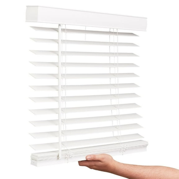 Lotus & Windoware Cordless 2" Faux Wood Room Darkening Horizontal Blind, Snow White