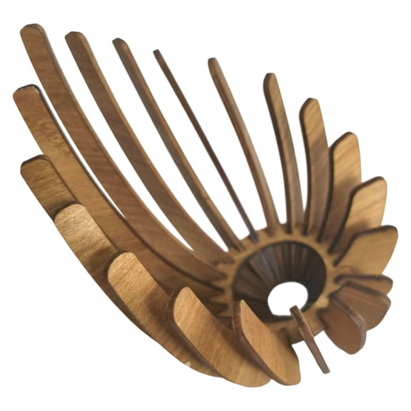 Lotus Wooden Tea Light Candle Holder, Unique Hollowed-Out Wood Candlestick, Decorative Tealight Holder for Home, Dining Room Decor, 5.91 x 4.72 in