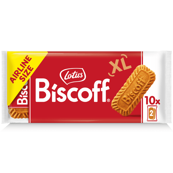 Lotus XL Biscoff Cookies, 10 Snack Packs of 2 Cookies, 8.8 oz, Classic Airline Size