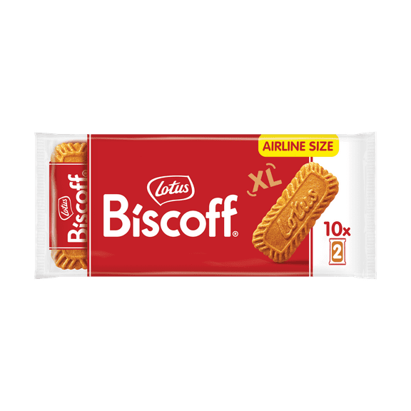 Lotus XL Biscoff Cookies, 10 Snack Packs of 2 Cookies, 8.8 oz, Classic Airline Size