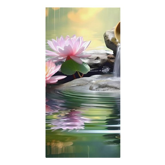 Lotus Zen Stone Spa Microfiber Beach Towel Absorbent Compact Towels for Swimming Pool Beach Travel Things for Vacation Essentials Adult Gift,61.4×30.3Inch