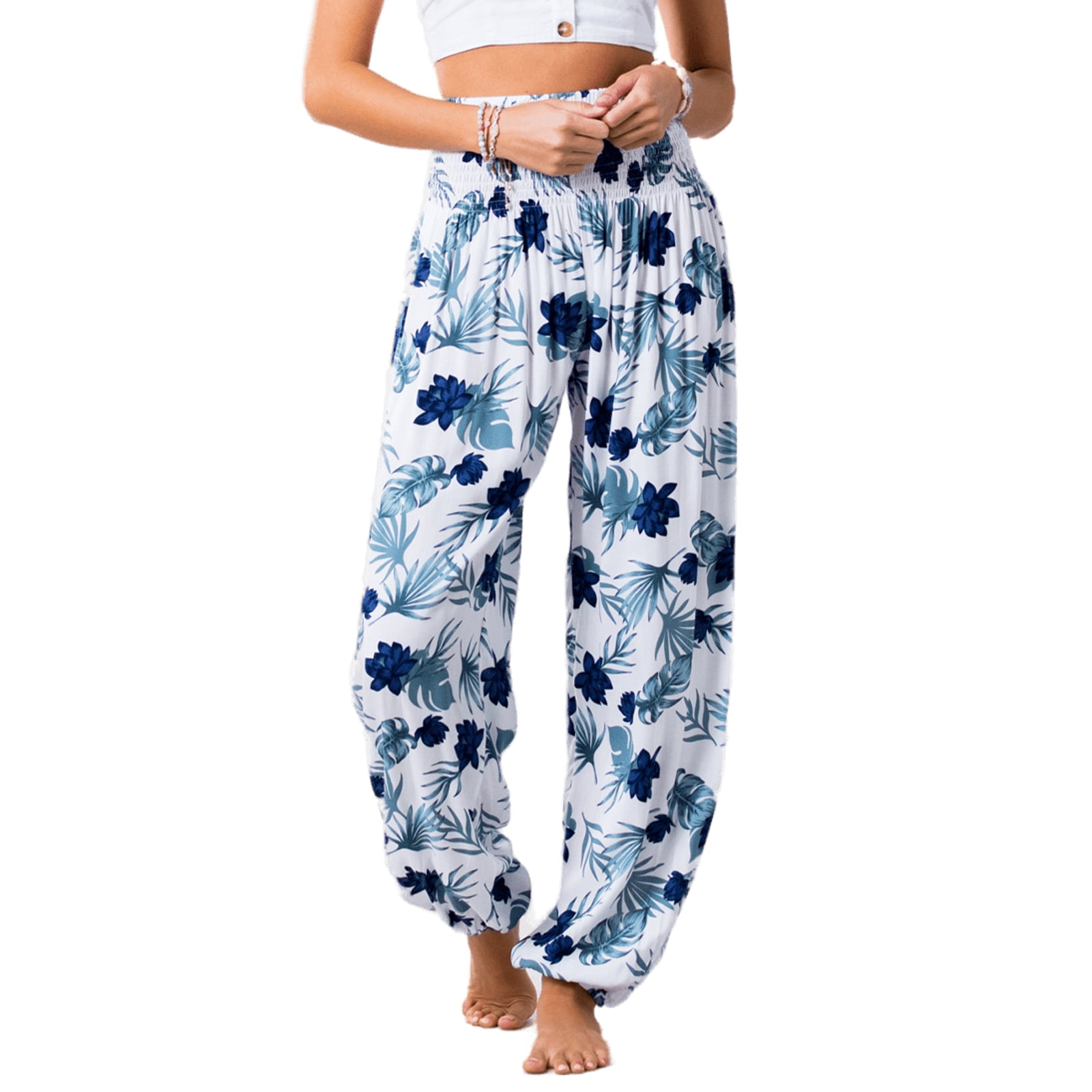 Lotus and Luna Harem Pants Thai Pants for Women Perfect for Beach & Lounge,  Hanalei Harem Pants S/M