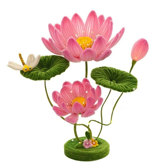 Lotus table lamp night light handmade DIY material package