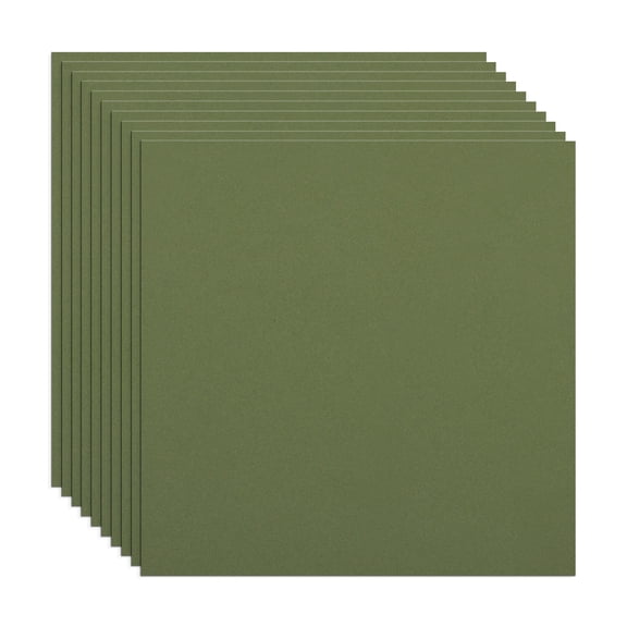 LotusDek 10 Pack of 10 Inch Squares GD150 3mm - 10"x10" High Density Foam 130 kg/m3 for Cosplay, Costumes, Crafts - Olive Green