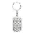 thumbnail image 1 of Lotuses Flower Design Stainless Steel or 18k Gold Premium Swivel Dog Tag Keychain, 1 of 16