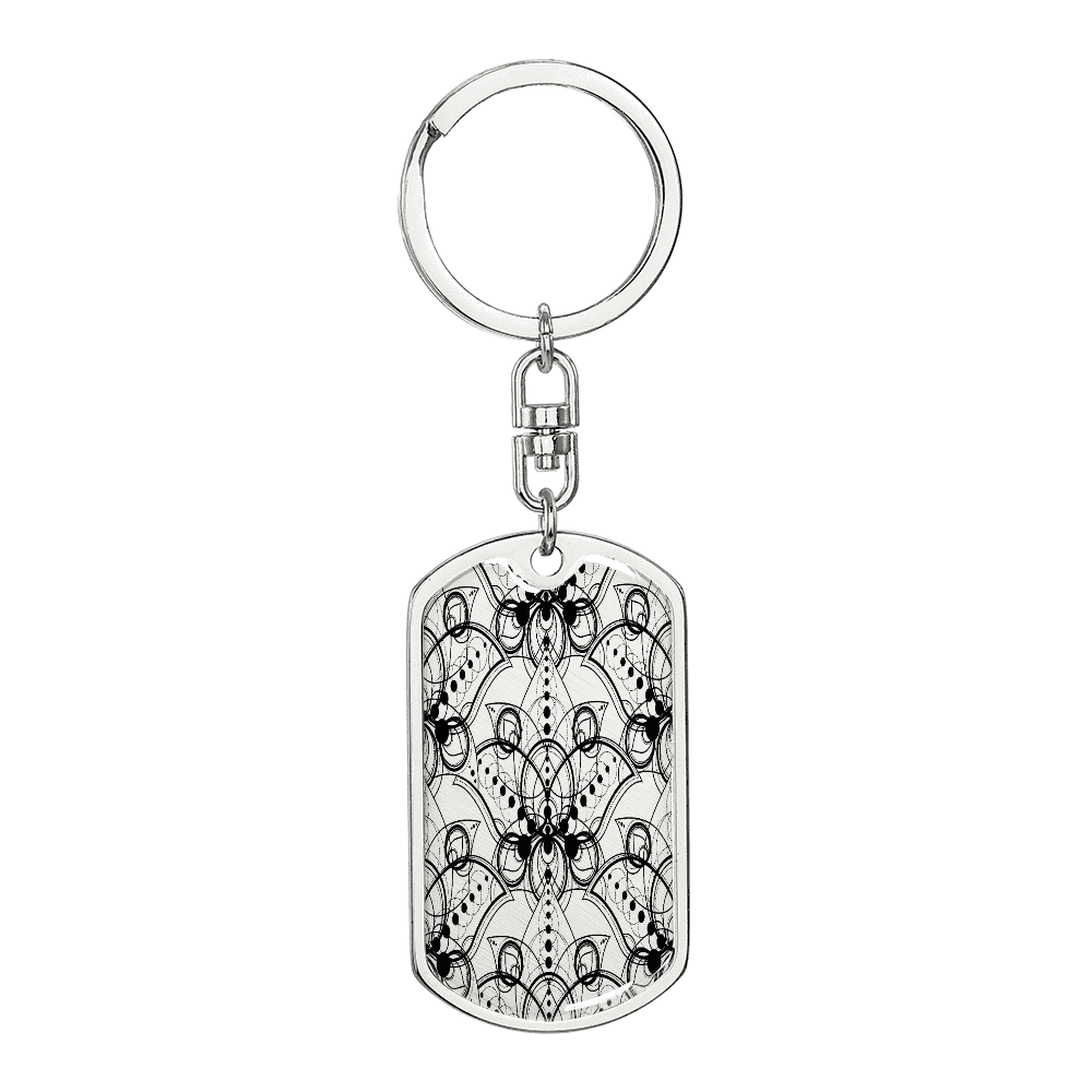 Lotuses Stainless Steel or 18k Gold Premium Swivel Dog Tag Keychain ...