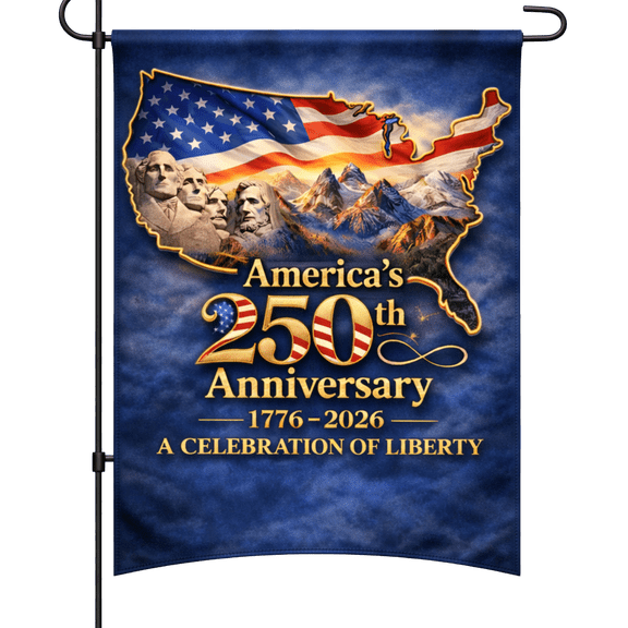 Lotusprint LLC 250 Years America Anniversary Garden Flag 12x18 inches, 1776 2026 Patriotic Independence Flag