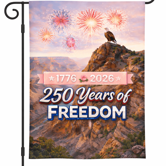 Lotusprint LLC 250 years US Patriotic Eagle Polyester Garden Flag 12x18 inches, 50th Birthday US Flag