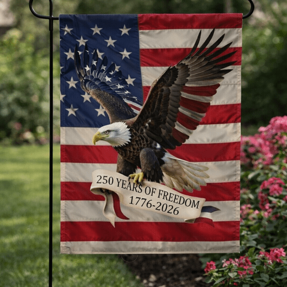 Lotusprint LLC 250th Anniversary US Eagle Garden Flag 12x18 inches, US Anniversary Wall Decor