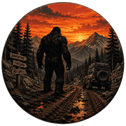 Lotusprint LLC 2D Print Bigfoot Off Road Adventure Spare Tire Cover Without Backup Camera Hole 32 in, Sunset Mountain Sasquatch Decor
