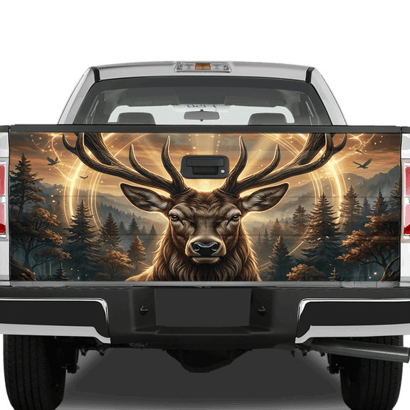 Lotusprint LLC 2D Print Deer Forest Tailgate Wrap 2 Sizes (24"x58"), Majestic Buck Truck Tailgate Decal