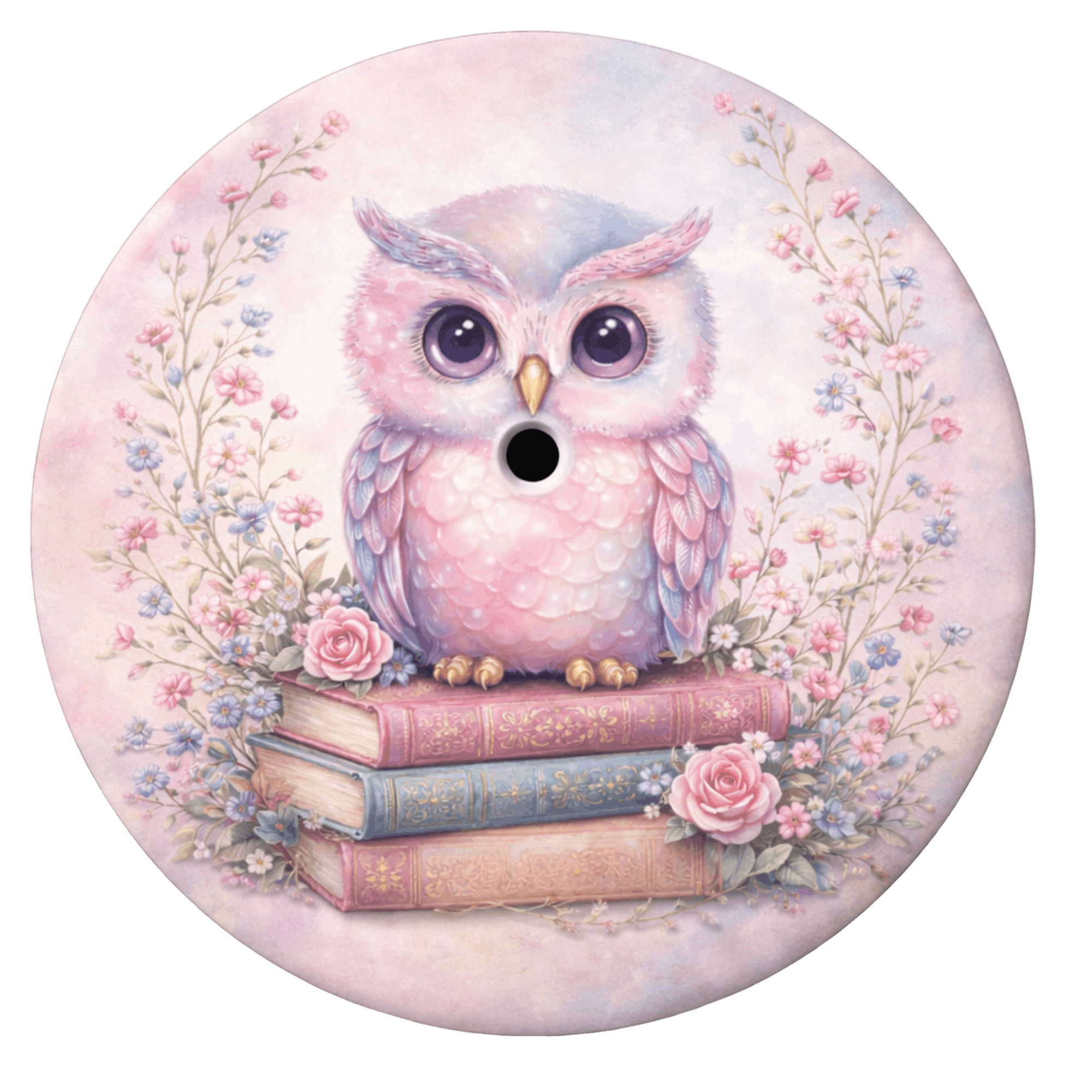 Lotusprint LLC 2D Print Owl Books Vintage Spare Tire Cover With Backup ...