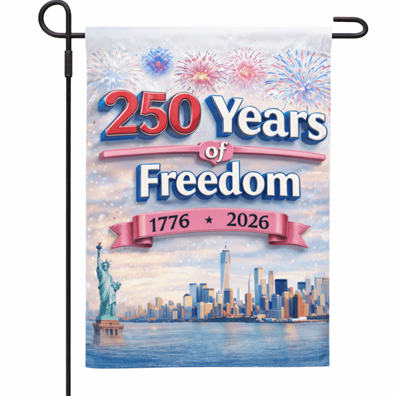 Lotusprint LLC America’s 250th Anniversary Polyester Garden Flag 12x18 inches, Patriotic Eagle US Decor Flag