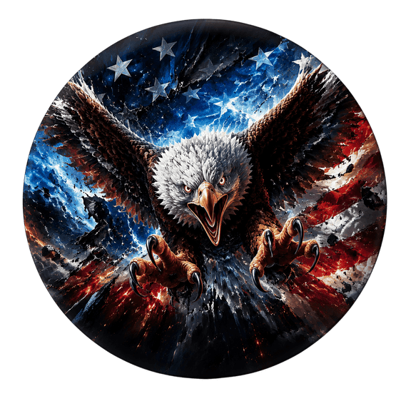 Lotusprint LLC America Flag Bald Eagle Spare Tire Cover Without Backup Camera Hole, Multicolor, Patriotic Eagle Vehicle Exterior Accessory