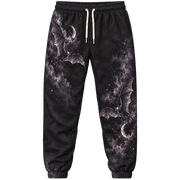 Lotusprint LLC Bat Moon Graphic Sweatpants, Gothic Celestial Night Jogger Pants
