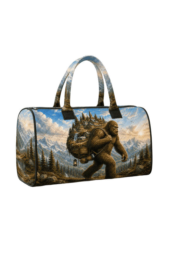Bigfoot Alpine Adventure Quilted Weekend Bag, Sasquatch Mountain Travel Duffel