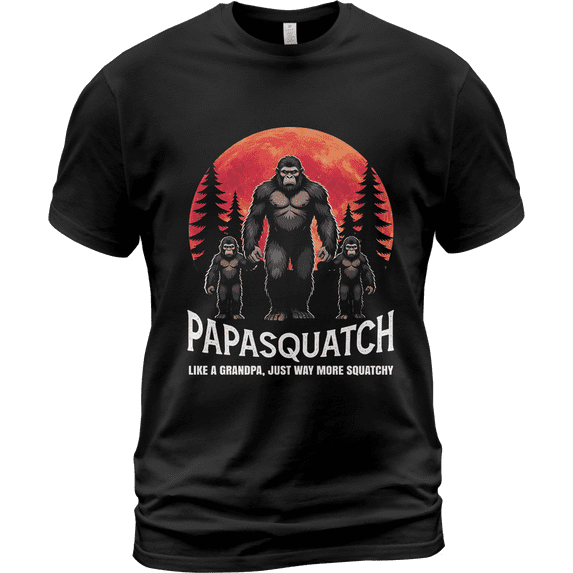 Lotusprint LLC Bigfoot Graphic Black Classic Unisex T-Shirt, 3XL, Funny Bigfoot Shirt for Father Gift