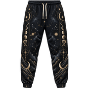 Lotusprint LLC Celestial Moon Phase All-Over Print Sweatpants, Boho Lunar Jogger Pants