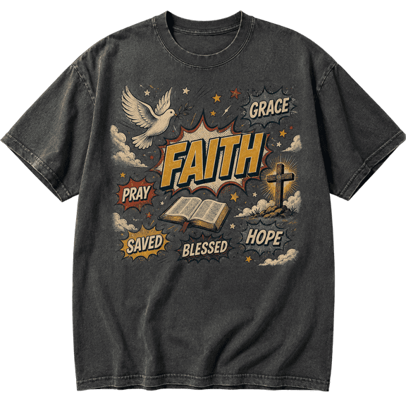Lotusprint LLC Christian Faith Dove Bible Classic Unisex T-Shirt Comfort, Retro Religious Graphic Tee