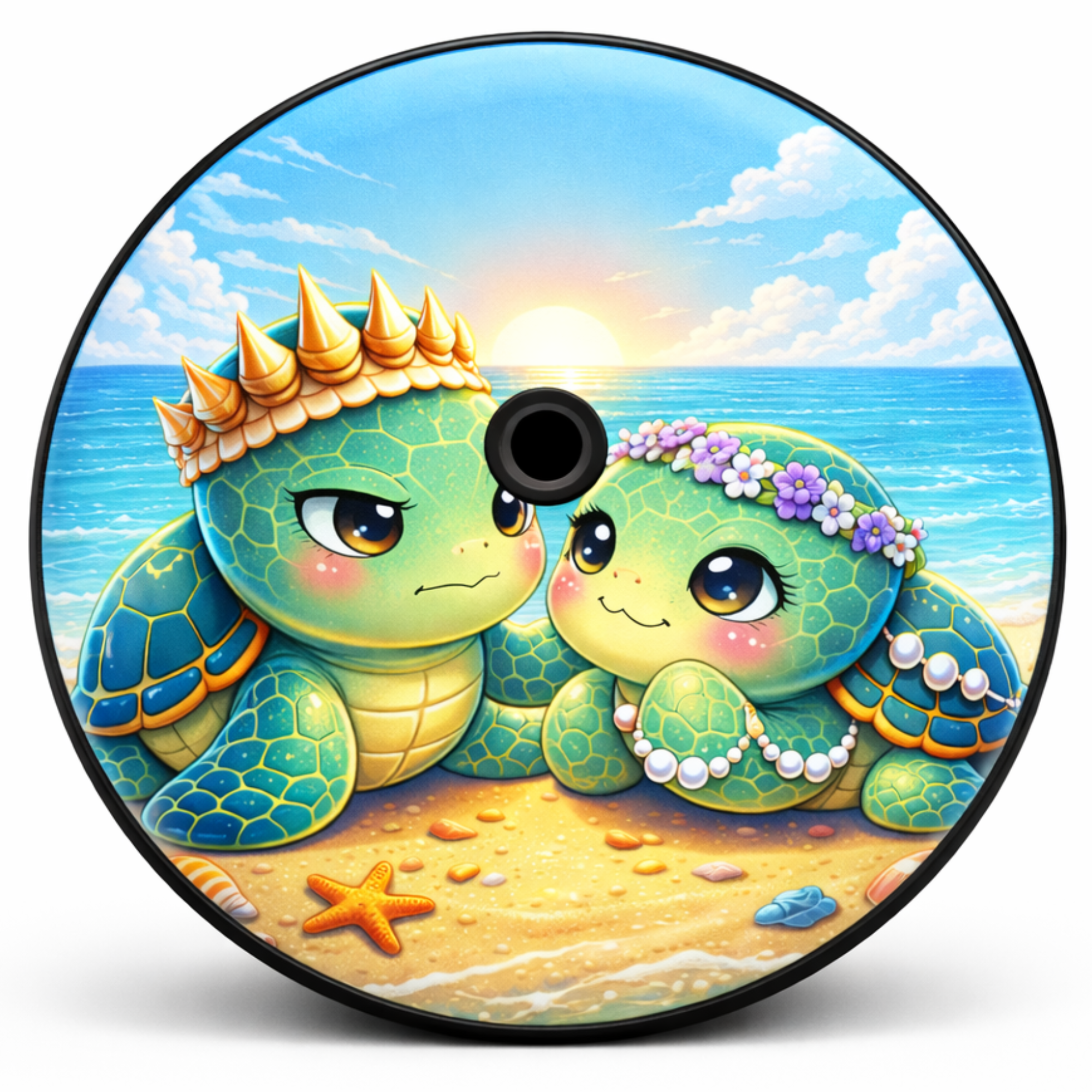 Turtle 147 Lotusprint LLC Couple of Turtles Spare Tire Cover With Backup Camera ...