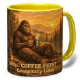 thumbnail image 1 of Lotusprint LLC Funny Bigfoot Accent Mug, First Conspiracy Later Sasquatch Ceramic Cup11oz, Dark Blue, 1 of 5