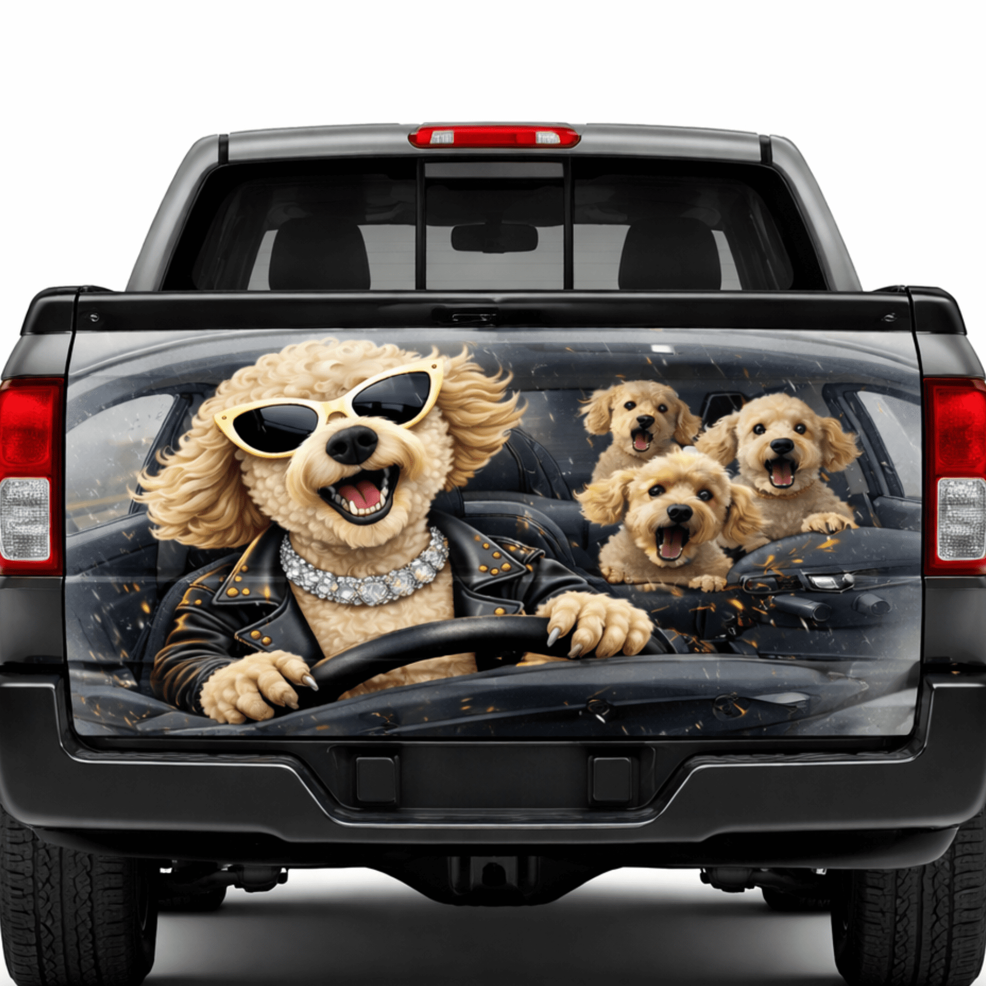 Lotusprint LLC Funny Dogs Tailgate Wrap 2 Sizes (24"x58"), cute dog truck decal