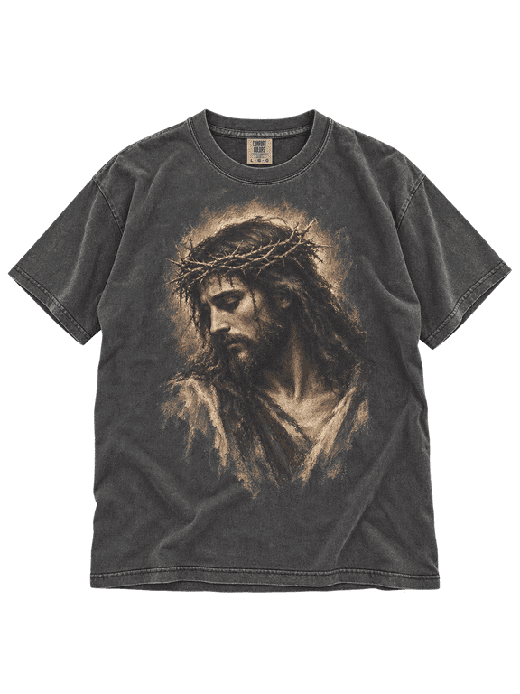 Jesus Portrait Classic Unisex T-Shirt Comfort, Christian Faith Vintage Graphic Shirt