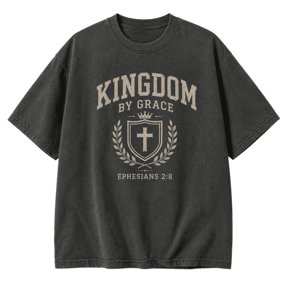 Lotusprint LLC Kingdom by Grace Classic Unisex Classic Unisex T-Shirt Comfort, Christian Cross Scripture Graphic Tee