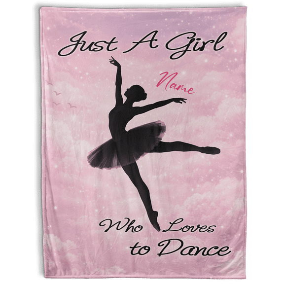 Lotusprint LLC Personalized Ballet Dance Fleece Blanket, 80"x60", dance lover blanket, cozy ballet throw blanket
