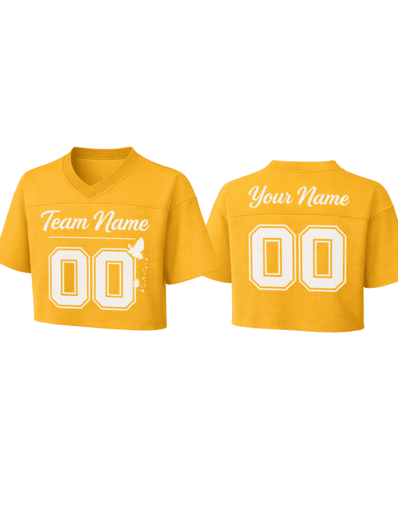 Personalized Crop Top Football Jersey, Custom Name Jersey for Women Gift for Football Lovers