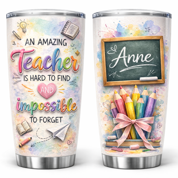 Lotusprint LLC Personalized Teacher Stainless Tumbler 20oz, teacher stainless travel cup