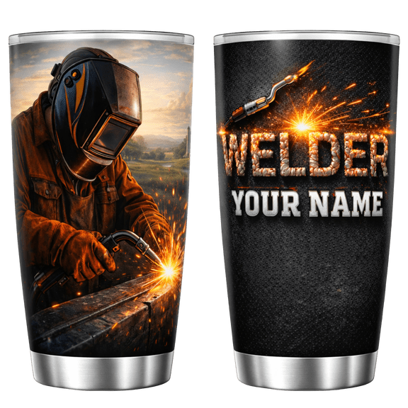 Lotusprint LLC Personalized Welder Stainless Tumbler 20oz Flat 2D Print, welder lover gift