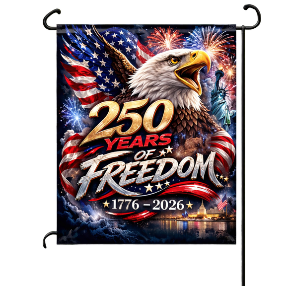 Lotusprint LLC USA Eagle 250 Years Freedom Garden Flag 12x18 inches, 1776 2026 Patriotic Flag Decor
