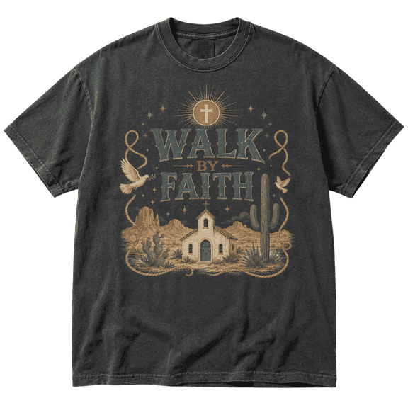 Lotusprint LLC Western Church Christian Classic Unisex T-Shirt Comfort, Dove Desert Faith Graphic Tee