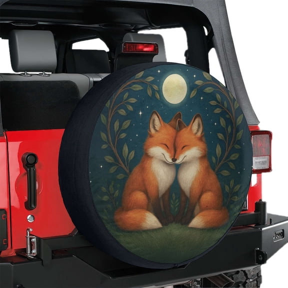 Lotusprinthandmade 3D Couple Animal Spare Tire Cover Without Backup Camera Hole