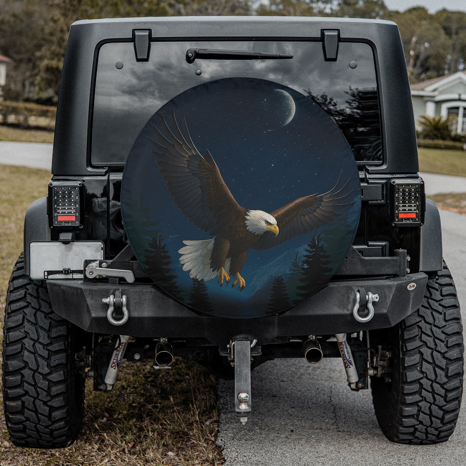 DREAMIZER 17" Black Spare Tire Cover Bag For Jeep Wrangler – Fits 31"-33" Tires, PVC Leather