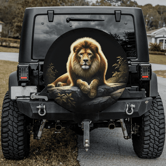 Lotusprinthandmade 3D Lion Lovers Spare Tire Cover Without Backup Camera Hole 6 Sizes (27 in.), Lion Animal Tire Cover