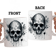 Lotusprinthandmade 3D Skull White Ceramic Mug 11oz